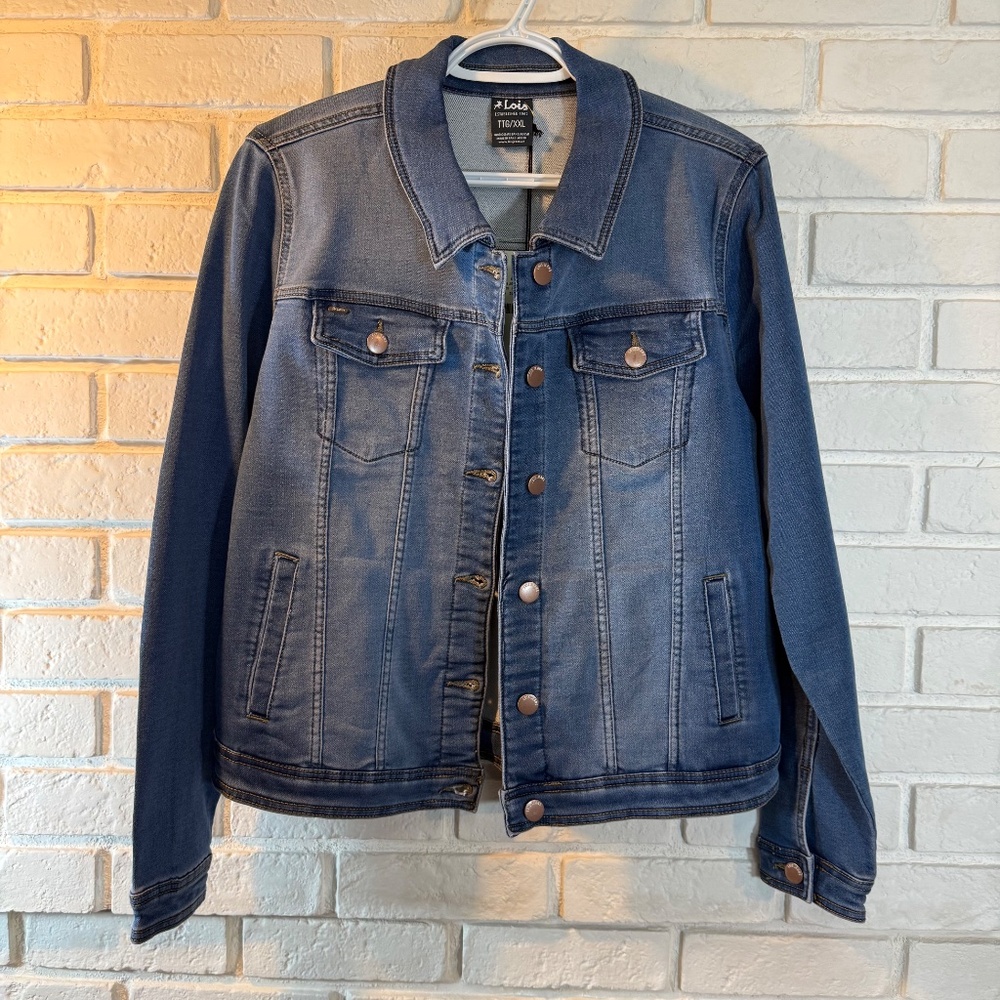 Ladies Denim Jacket Medium Wash, Stretch XXL NWT